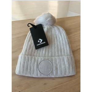 Women's Converse Light Gray One Size Pom-Pom Beanie Hat